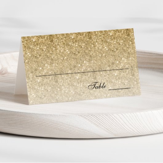 Gouden Glitter Glam gepersonaliseerde plaats kaart Plaatskaartje