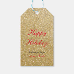 Gouden Glitter Glam Holiday Christmas Gift Label Cadeaulabel