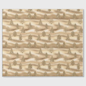 Gouden Glitter Glam Kerstbomen Cadeaupapier (Vlak)