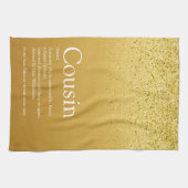 Gouden Glitter Glam Leuk Beste Ooit Neef Definitie Theedoek (Horizontaal)