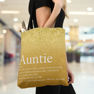 Gouden Glitter Glam Leuk Cool Tante Tante Definiti Tote Bag