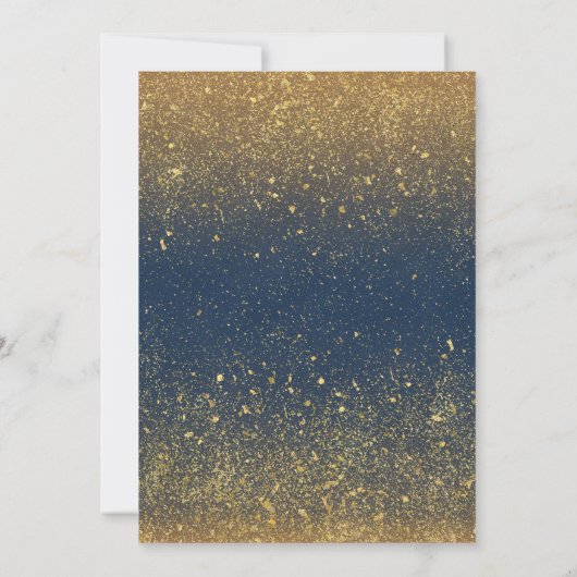 Gouden Glitter Glam Navy  Foto Verjaardag Kaart (Achterkant)