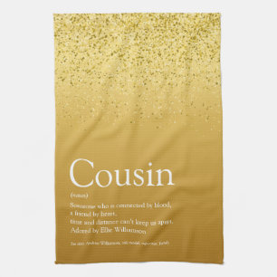 Gouden Glitter Glam Plezier Allerbeste Neef Defini Theedoek