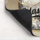 Gouden Glitter Glam Rode Roos Metselwerkpot Muismat (Hoek)