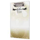 Gouden Glitter Glam Sparkle Lashes Gepersonaliseer Klembord (Links)