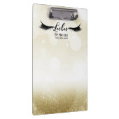 Gouden Glitter Glam Sparkle Lashes Gepersonaliseer Klembord (Rechts)