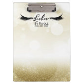 Gouden Glitter Glam Sparkle Lashes Gepersonaliseer Klembord (Voorkant)