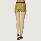 Gouden glitter Glam Sparkles Metal Fake shorts Leggings (Achterkant)