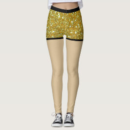 Gouden glitter Glam Sparkles Metal Fake shorts Leggings