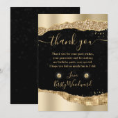 Gouden Glitter Glam Tears Randen Verjaardag Bedankkaart (Voorkant / Achterkant)