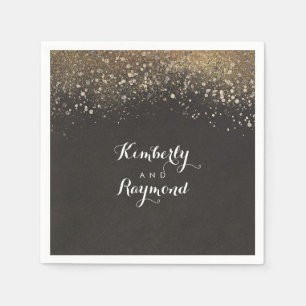 Gouden Glitter Glam Vintage bruiloft Servet