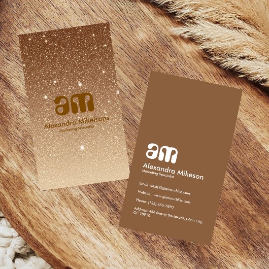 Gouden Glitter Glam Zakelijk Visitekaartje