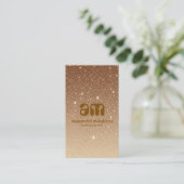 Gouden Glitter Glam Zakelijk Visitekaartje (Staand voorkant)