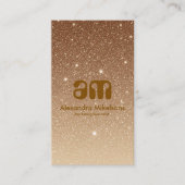 Gouden Glitter Glam Zakelijk Visitekaartje (Voorkant)
