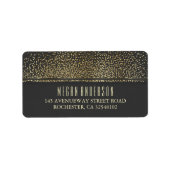 Gouden Glitter Glamour Bruiloft Etiket (Voorkant)