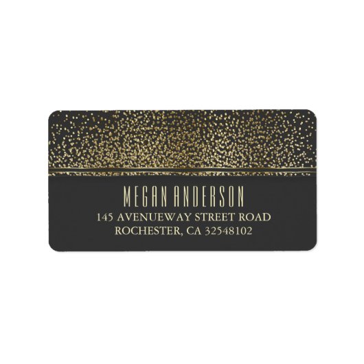 Gouden Glitter Glamour Bruiloft Etiket (Voorkant)