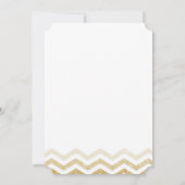 Gouden Glitter Glamour Chevron bruiloft uitnodigin Kaart (Achterkant)