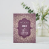 Gouden Glitter Glamour Plum Save the Date Aankondigingskaart (Staand voorkant)