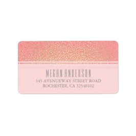 Gouden Glitter  Glamour Roze Bruiloft Etiket