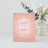Gouden Glitter Glamour  Roze Save the Date Aankondigingskaart (Staand voorkant)