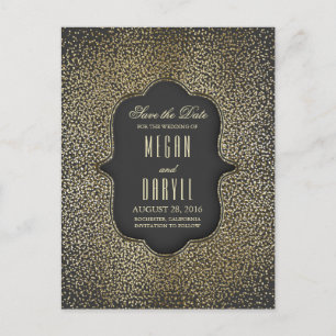 Gouden Glitter Glamour  Save the Date Aankondigingskaart