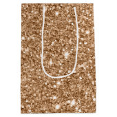 Gouden Glitter Glamour Verjaardag Medium Cadeauzakje (Achterkant)