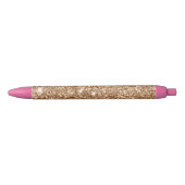Gouden Glitter Glamour Zwarte Inkt Pen (Voorkant)