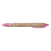 Gouden Glitter Glamour Zwarte Inkt Pen (Bodem)