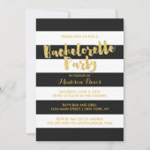 Gouden Glitter Glamoureuze Bachelorette Party Uitn Kaart (Voorkant)
