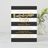 Gouden Glitter Glamoureuze Bachelorette Party Uitn Kaart (Staand voorkant)
