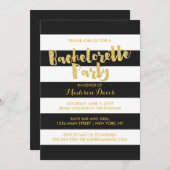 Gouden Glitter Glamoureuze Bachelorette Party Uitn Kaart (Voorkant / Achterkant)