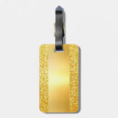 Gouden Glitter Glamoureuze Moderne Monogrammed Sja Bagagelabel (Achterkant verticaal)