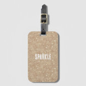 Gouden Glitter Glans Bagagelabel (Voorkant (verticaal))