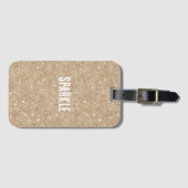 Gouden Glitter Glans Bagagelabel (Voorkant (horizontaal))