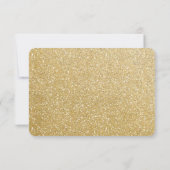 Gouden Glitter Glans Bruiloft RSVP Kaart (Achterkant)