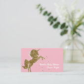 Gouden Glitter Glans Eenhoorn Luier Raffle Kaarten (Staand voorkant)