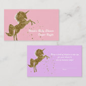 Gouden Glitter Glans Eenhoorn Luier Raffle Kaarten (Voorkant / Achterkant)