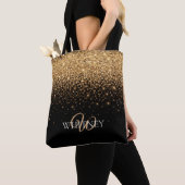 Gouden glitter glans elegant L Tote Bag (Dichtbij)