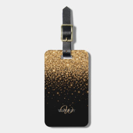 Gouden glitter glans elegante luxe textuur bagagelabel