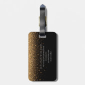 Gouden glitter glans elegante luxe textuur bagagelabel (Achterkant verticaal)