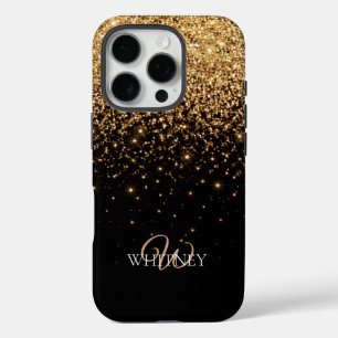 Gouden glitter glans elegante luxe textuur        iPhone 16 pro hoesje