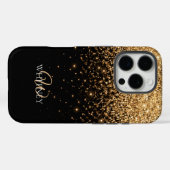 Gouden glitter glans elegante luxe textuur Case-Mate iPhone case (Achterkant (horizontaal))