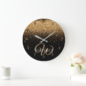 Gouden glitter glans elegante luxe textuur grote klok (Huis)