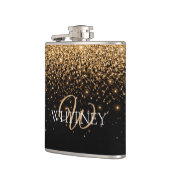 Gouden glitter glans elegante luxe textuur heupfles (Links)