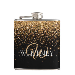 Gouden glitter glans elegante luxe textuur heupfles