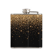 Gouden glitter glans elegante luxe textuur heupfles (Achterkant)