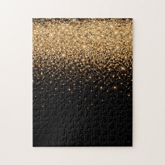 Gouden glitter glans elegante luxe textuur legpuzzel (Verticaal)
