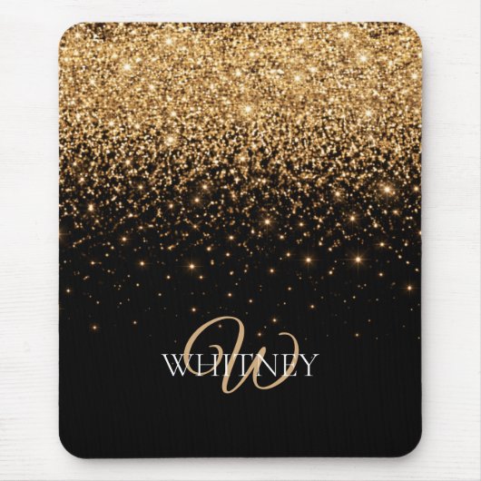 Gouden glitter glans elegante luxe textuur muismat (Voorkant)
