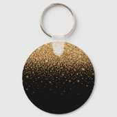 Gouden glitter glans elegante luxe textuur sleutelhanger (Achterkant)
