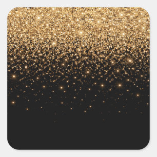 Gouden glitter glans elegante luxe textuur vierkante sticker